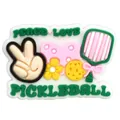 Bijou de chaussure en PVC Pickleball avec design Peace Love et Pickleball coloré - Peace Love Pickleball (DH3)