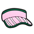 Pink and green PVC sun visor charm for garden shoes and clogs, creative hole bag decoration - Striped Sun Visor (DH11)