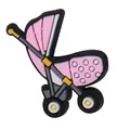Accesorio de cochecito en PVC rosa y negro para zapatos zuecos y manualidades DIY - Cochecito de bebé