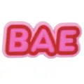 Accesorio de letra BAE de PVC rosa y rojo para zuecos y bolsos estilo dibujo animado - Texto BAE
