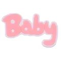 Charm de silicona rosa 'Baby' para decorar zapatos tipo zueco y manualidades - Texto Baby Rosa