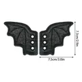 Ali di pipistrello nere glitterate per lacci di stivali decorazioni DIY Halloween - Stile Nero Glitterato