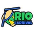 Abalorio de PVC para zuecos con tambor del Carnaval de Río en verde, amarillo y azul - Tambor Del Carnaval De Rio (DH4)