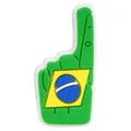 Brasilien Fußball Design grüner Schaumstofffinger Schuhanhänger für Clogs - NO.1 Fingerzeichen (DH7)