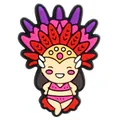 Cartoon Brasilien Karneval Tänzerin PVC Schuhanhänger mit buntem Kopfschmuck - Q-Version Karneval Dame (DH11)
