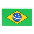 Brasilien Flagge Schuhclip aus weichem PVC für Clogs und Taschen in Grün und Gelb - Rechteckige Brasilien Flagge (DH17)