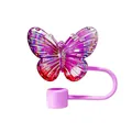 Pink and purple gradient butterfly straw topper for Stanley 30oz and 40oz cups - Purple