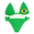 Grüner Bikini-Anhänger aus PVC mit Brasilien-Flaggen-Muster für Clogs und Taschen - Brasilien Farben Bikini (DH24)