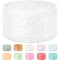 Glitter silicone boot for tumblers in multiple colors including white and pink - Silver Sparkle
