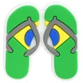 Schuhanhänger im brasilianischen Flip-Flop-Design aus grünem PVC für Clogs und Sandalen - Brasilien Flagge Flip-Flops (DH25)