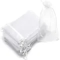 Sacchetti in organza bianca con coulisse per protezione frutta e confezioni regalo - 7*9cm / Bianco