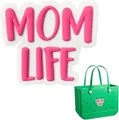 Vue macro de l'accessoire MOM LIFE rose pour sacs de plage et sacs fourre-tout EVA - MOM LIFE
