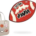 Διακοσμητικό Football Mama για τσάντα Bogg με σχέδιο κόκκινης μπάλας αμερ. ποδοσφαίρου - Football Mama