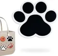 Charm en forme de patte noir et blanc pour sacs de plage et sacs à trous - Empreinte de Patte Noir et Blanc