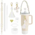 Accessoires pour gobelet crème avec poignée tressée et capuchon de paille nuage - Accessoires Thème Crème Beige (Fig 6)