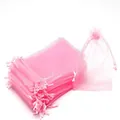 Bulk pink organza drawstring bags for jewelry packaging and fruit protection - Pink / 11*16cm