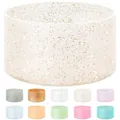 Glittery white silicone protective boot for Stanley tumblers with multi-color options - Golden Flash