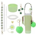Kit d'accessoires vert menthe pour gobelet 40oz avec poignée fleur et couvre-paille - Thème Accessoires Vert Menthe (15)