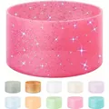 Deep pink glitter silicone boot for Stanley tumblers shown with 10 multicolor options - Rose Red Glitter