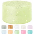Glitter silicone boot for Stanley tumbler in various colors with sparkly star pattern - Matcha Green Glitter