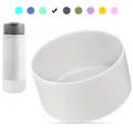 White silicone boot for Stanley tumblers with glitter accents and shockproof protection - White