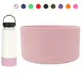 Pink silicone boot for Stanley tumbler with non-slip glitter finish for protection - Light Pink