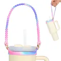Pink purple gradient silicone water bottle handle strap for 40oz tumblers - Multicolor 1 (Blue Purple)