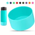 Teal silicone boot for Stanley tumblers providing non-slip protective bottom cover - Mint Green