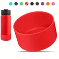 Protective red silicone boot for sports tumblers and water bottles with slip-resistant base - Red