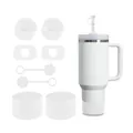 Set accessori bianco per tazza da 40oz con copri cannucce e tappi a prova di perdite - Bianco
