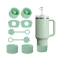Set tazza termica verde menta con copri cannuccia in silicone e tappi antigoccia - Verde Menta