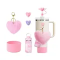 Roze siliconen boot en hartvormige accessoireset voor 40oz drinkbekers set - Roze
