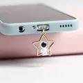Bouchon anti-poussière pour smartphone avec pendentif astronaute et étoile dorée - Astronaute Étoile