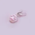 Bouchon anti-poussière en forme de patte de chat rose pour port de charge mobile - Patte de Chat Transparente