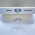 Bouchon anti-poussière sirène en argent avec strass brillants pour port de charge Type-C - Queue de Poisson en Strass