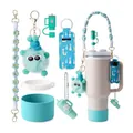 Mint green Stanley cup accessories set with plush pendant and silicone boot decoration - Mint Green Alpaca Set (Style 12)