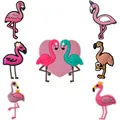 Lebhafte Schuhanhänger-Set mit Flamingos aus PVC für Clogs mit sieben Unikaten - Flamingo Vielfaltspaket