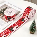 Detail of red Christmas ribbon with white truck prints and frayed edges for gift wrapping - R-C14 5CM Fringed Red Car Ribbon