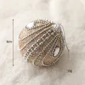 8cm gold Christmas ball ornament featuring silver bead chains and sparkling faux gems - Gold Chain Ball