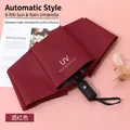 Paraguas automático burdeos anti-UV de 97 cm con estructura resistente de 8 varillas - Automático 8 Varillas Revestimiento Negro / Burdeos