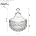 Modern diamond-patterned clear glass storage jar with lid for home decor and weddings - Diamond Pattern Storage Jar Small (TG2010-1)