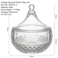 Modern diamond-patterned clear glass storage jar with lid for elegant home decor - Diamond Pattern Storage Jar Large (TG2010-3)