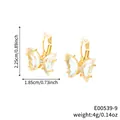 Elegant gold butterfly earrings with clear crystals and dimensions of 2.25cm height - Gold White