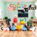 Set of nine diverse cat-themed collectible figures in assorted colors and playful poses - Meow Life Series - Whole Box 8pcs (-477)