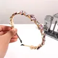 Cerchietto in metallo dorato con cristalli sfaccettati rosa e trasparenti brillanti - Stile Strass Rosa e Bianco