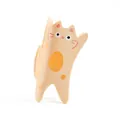 Cute cartoon surrendering cat acetate hair claw clip in orange polka dots - Light Yellow