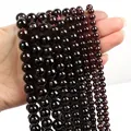 Polished deep red garnet beads in various sizes for jewelry making with high gloss finish - Garnet