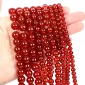 Vibrant red carnelian agate beads in various sizes for DIY jewelry making - Red Agate