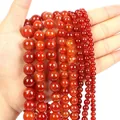 Polished red agate round beads for jewelry making in various sizes from 4mm to 10mm - Dragon Vein Agate