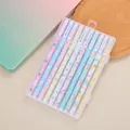 Set of 10 colorful gel pens with cute cartoon patterns in a clear storage case - Unicorn and Flamingo Color Ink